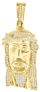 925 Sterling Silver Mens Cubic Zirconia Jesus Religious Charm Pendant