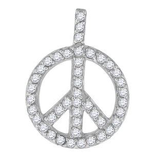 925 Sterling Silver Unisex Cubic Zirconia Peace Charm Pendant