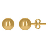10kt Yellow Gold Mens Polished Finish Ball Stud Earring 8mm