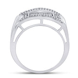 Sterling Silver Mens Round Diamond Square Cluster Ring 1/4 Cttw