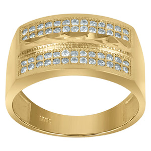 10kt Two-tone Gold Mens Cubic Zirconia DC Wedding Band Ring