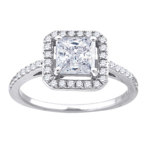 925 Sterling Silver Womens Princess Cut Cubic Zirconia Square Head Engagement Ring Size 6