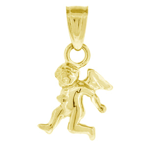 10kt Yellow Gold Unisex Angel Religious Charm Pendant