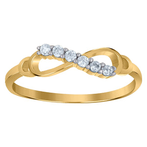 10kt Two-tone Gold Womens Cubic Zirconia Love Infinity Fashion Ring