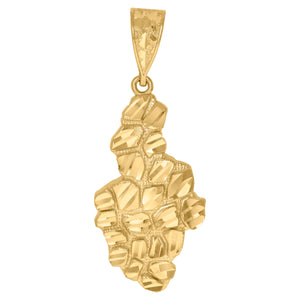 10kt Yellow Gold Mens Nugget Irregular Charm Pendant