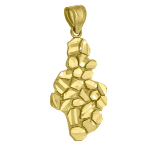 10kt Yellow Gold Unisex Nugget Map Charm Pendant