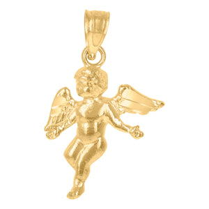 10kt Yellow Gold Unisex Angel Religious Charm Pendant