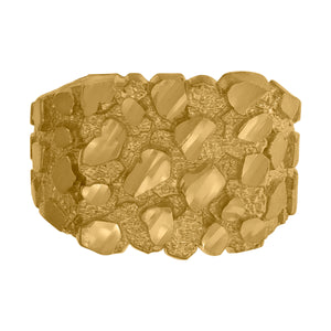 10kt Yellow Gold Mens DC Textured Nugget Ring