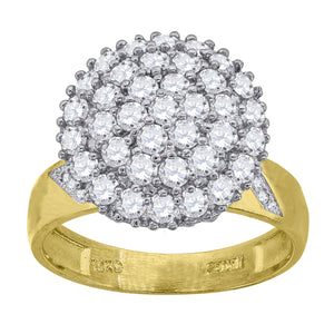 10kt Two-tone Gold Womens Cubic Zirconia Round Engagement Ring