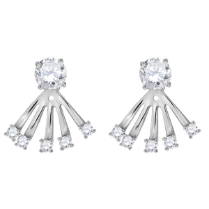 925 Sterling Silver Womens Cubic Zirconia Earring Jacket With Studs