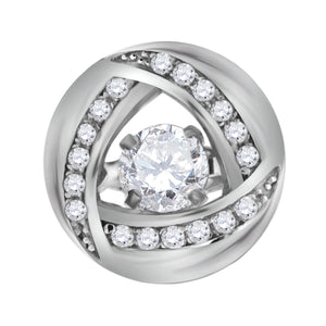 925 Sterling Silver Womens Cubic Zirconia Fashion Round Charm Pendant