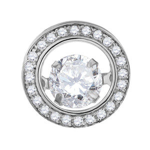 925 Sterling Silver Womens Cubic Zirconia Fashion Round Charm Pendant