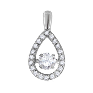 925 Sterling Silver Womens Cubic Zirconia Fashion Teardrop Charm Pendant