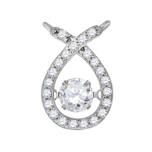 925 Sterling Silver Womens Cubic Zirconia Fashion Charm Pendant