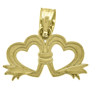 14kt Yellow Gold Womens Heart Ht:14.1mm Pendant Charm