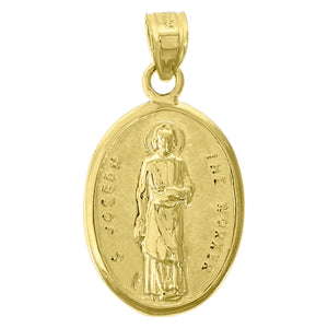 14kt Yellow Gold Womens Saint Joseph The Worker Religious Ht:28.4mm Pendant Charm