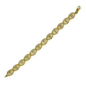 10kt Two-tone Gold Womens Link Bracelet Size 7 Inches