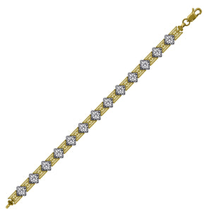 10kt Two-tone Gold Womens Link Bracelet Size 7 Inches