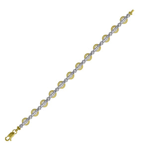 10kt Two-tone Gold Womens Link Bracelet Size 7 Inches