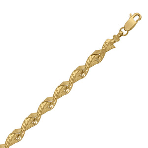 10kt Yellow Gold Womens Weaved Link Bracelet Size 8 Inches