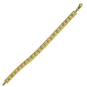 10kt Yellow Gold Womens Square Link Bracelet Size 8 Inches