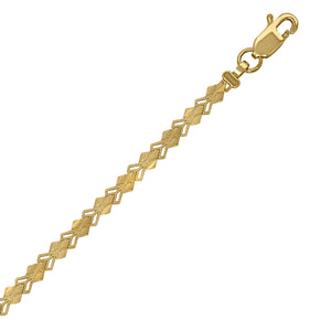 10kt Yellow Gold Womens Kite Link Bracelet Size 7 Inches