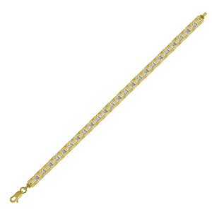 10kt Two-tone Gold Womens H Link Bracelet Size 8 Inches