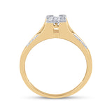 10kt Yellow Gold Princess Diamond Bridal Wedding Ring Band Set 1/2 Cttw Size 5