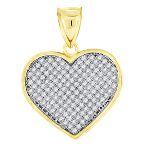 10kt Two-tone Gold Womens Cubic Zirconia Cubic-zirconia Love Heart Charm Pendant