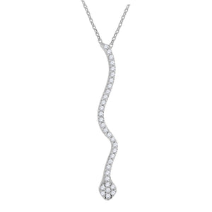 925 Sterling Silver Women Cubic Zirconia Rolo Link Snake Necklace