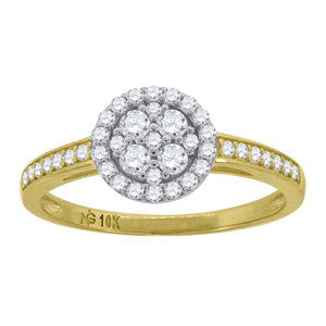 10kt Two-tone Gold Womens Cubic Zirconia Engagement Ring