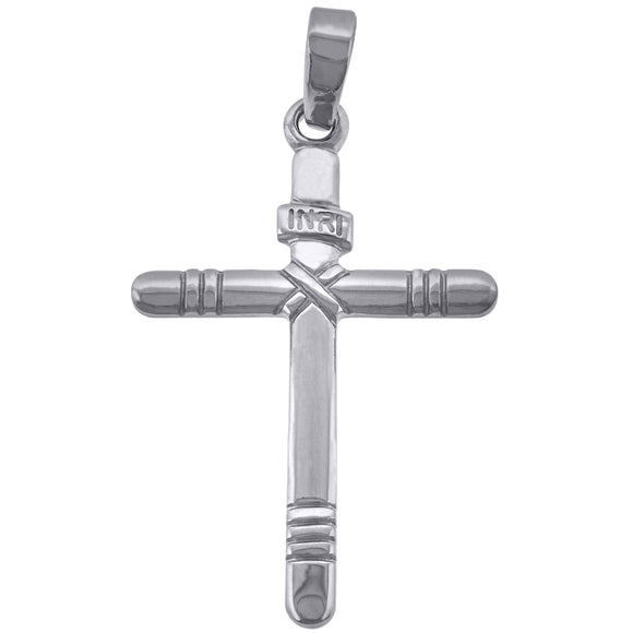 925 Sterling Silver Unisex Inri Cross Religious Charm Pendant