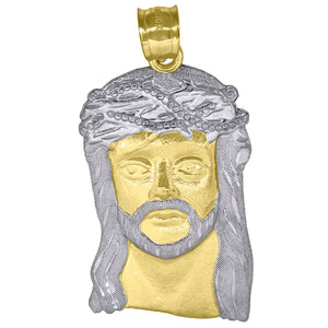 10kt Two-tone Gold Mens Women Jesus Christ Religious Charm Pendant