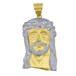 10kt Two-tone Gold Mens Women Jesus Christ Religious Charm Pendant