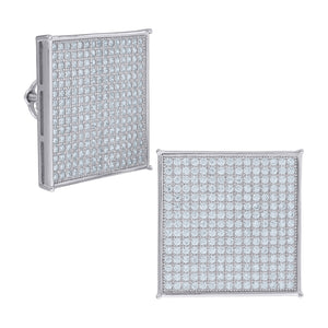 925 Sterling Silver Mens Cubic Zirconia Square Stud Earrings