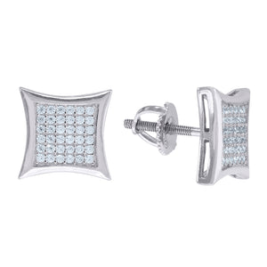 925 Sterling Silver Unisex Cubic Zirconia Kite Stud Earrings