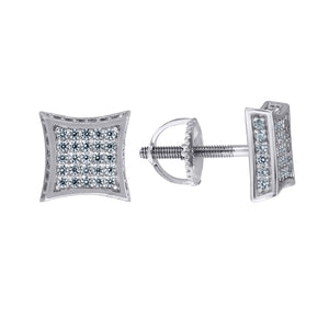 925 Sterling Silver Unisex Cubic Zirconia Kite Stud Earrings