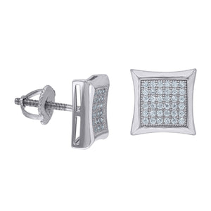 925 Sterling Silver Unisex Cubic Zirconia Kite Stud Earrings