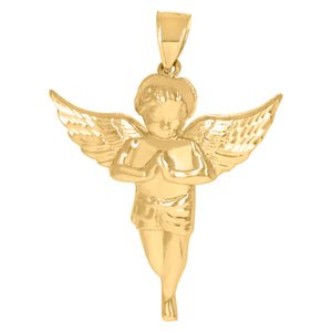 10kt Yellow Gold Mens Women Cupid Angel Religious Charm Pendant