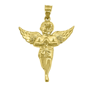 10kt Yellow Gold Mens Women Cupid Angel Religious Charm Pendant