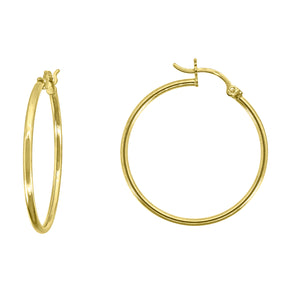 10kt Yellow Gold Womens 1.5mm x 30mm Hinged Hoops Huggies