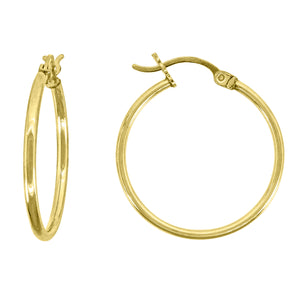 10kt Yellow Gold Womens 1.5mm x 24mm Hinged Hoops Huggies
