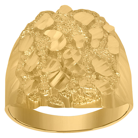 10Kt Yellow Gold Mens Nugget Fashion Rings