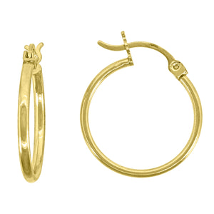 10kt Yellow Gold Womens 1.5mm x 19.5mm Hinged Hoops Huggies