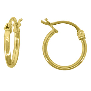 10kt Yellow Gold Womens 1.5mm x 14mm Hinged Hoops Huggies