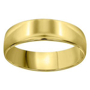 14kt Yellow Gold Unisex Dome Polished Regular-fit 6mm-Size 6 Wedding Engagement Anniversary Band Ring