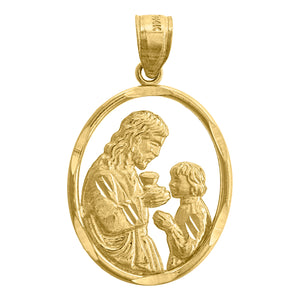 14kt Yellow Gold Womens Diamond-cut First Communion Ceremony Religious Pendant Charm