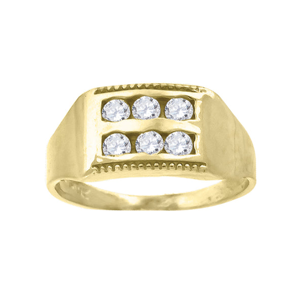 14kt Yellow Gold Cubic Zirconia Polished Finish Baby Ring