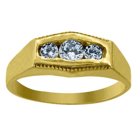 14kt Yellow Gold Cubic Zirconia Polished Finish Baby Ring
