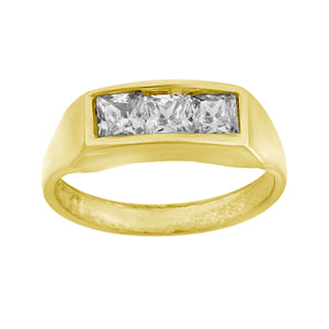14kt Yellow Gold Princess-cut Cubic Zirconia Polished Finish Baby Ring
